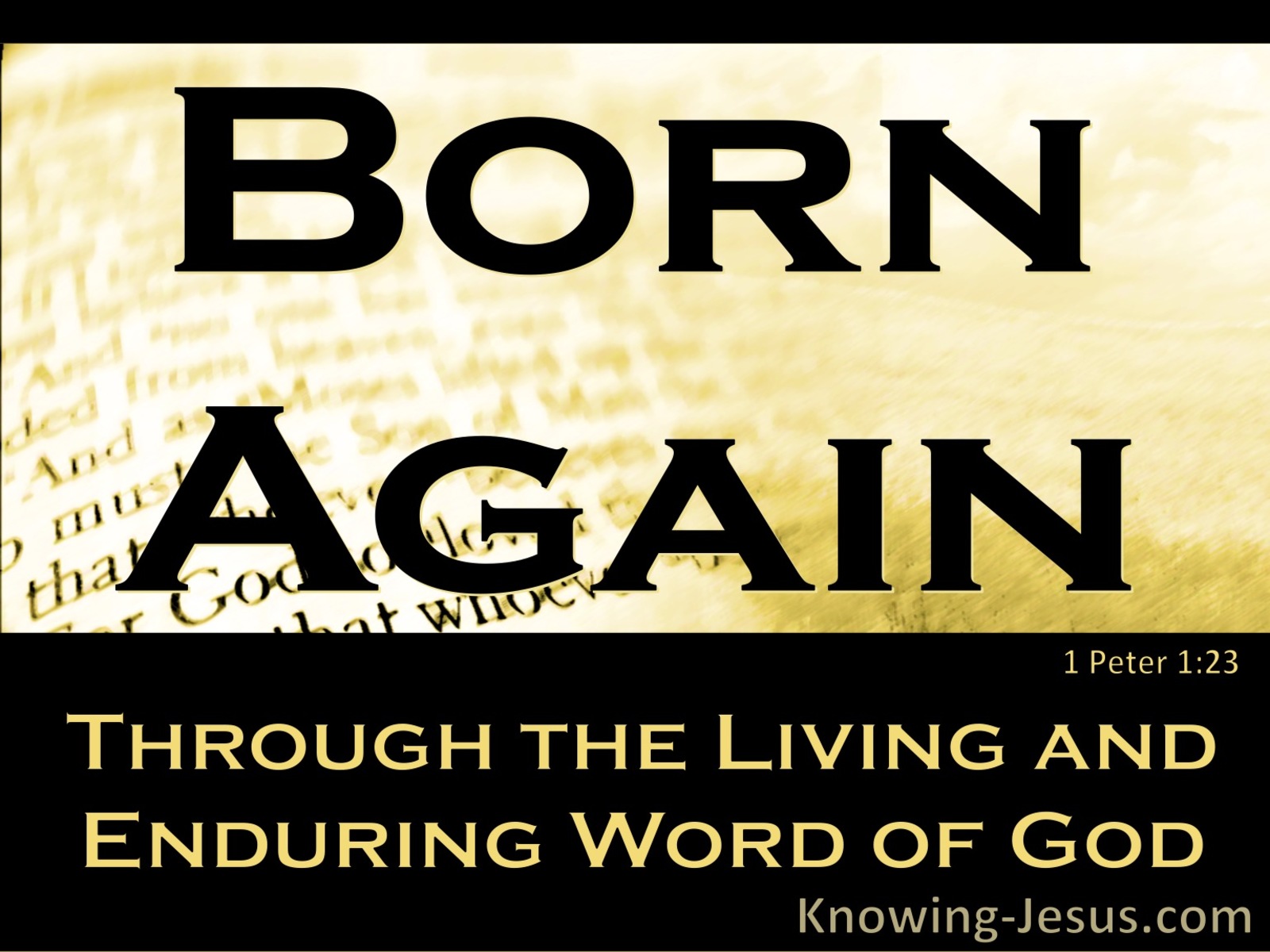 1 Peter 1:23 Born Again Of The Imperishable Word Of God (yellow)